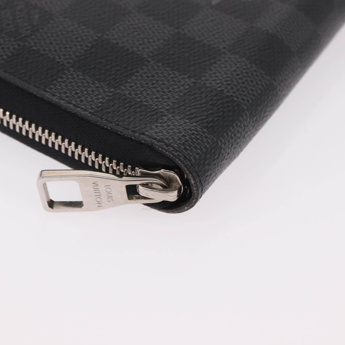 LOUIS VUITTON Damier Graphite Zippy Organizer Long Wallet N63002 LV Auth 191660
