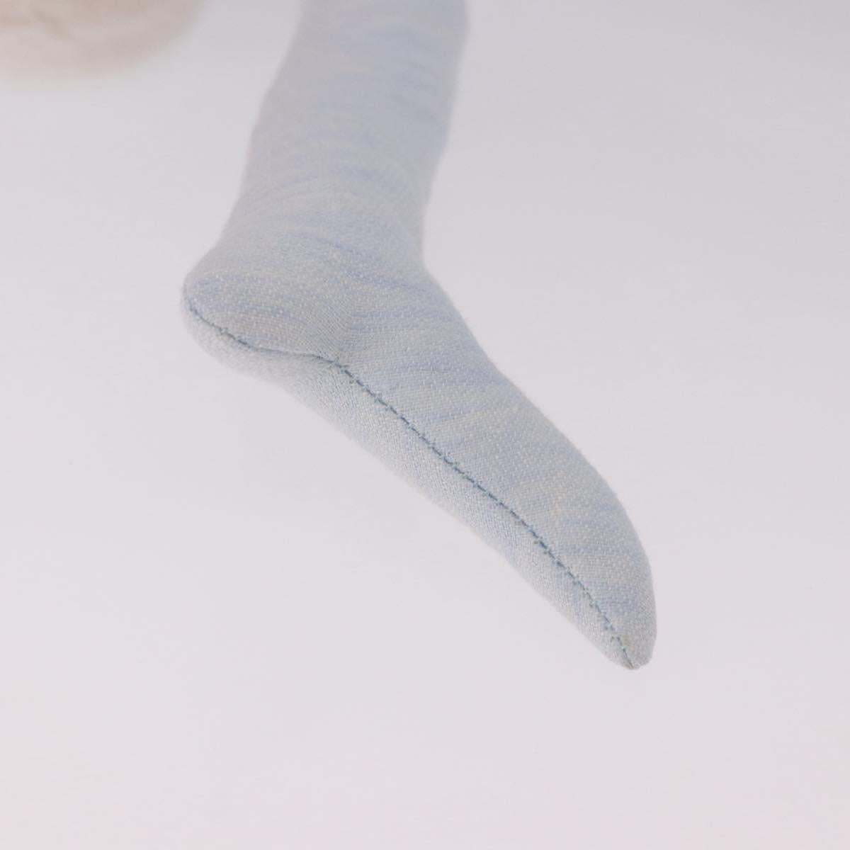 HERMES Plush Doll Pot Yok Cushion Polyester Light Blue Auth 191662M