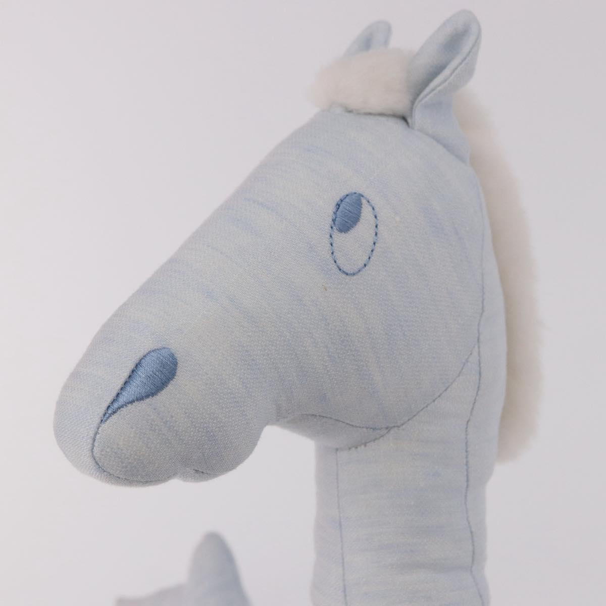 HERMES Plush Doll Pot Yok Cushion Polyester Light Blue Auth 191662M