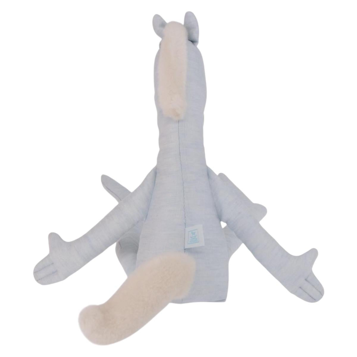 HERMES Plush Doll Pot Yok Cushion Polyester Light Blue Auth 191662M