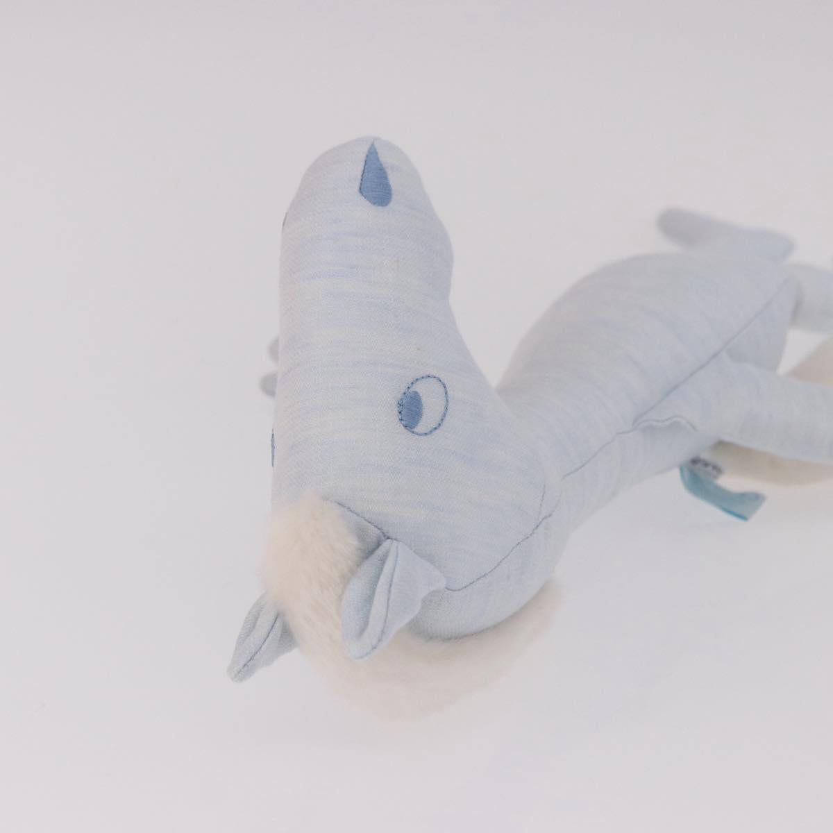 HERMES Plush Doll Pot Yok Cushion Polyester Light Blue Auth 191662M