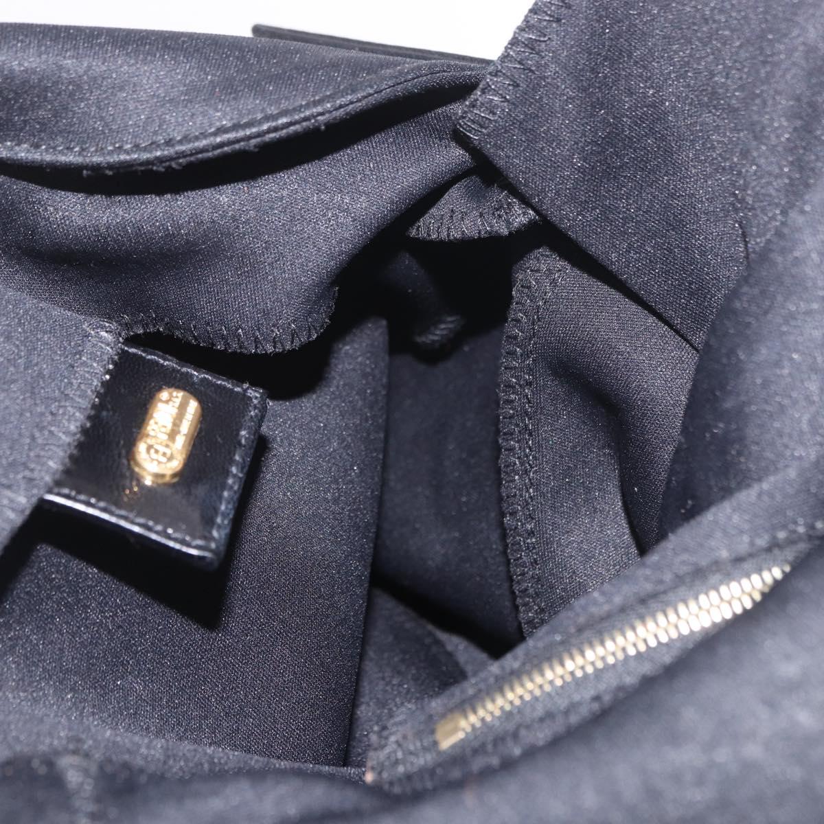 FENDI Mamma Baguette Shoulder Bag Cotton Black Gold Auth 191671