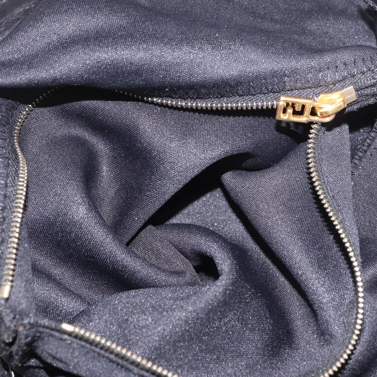 FENDI Mamma Baguette Shoulder Bag Cotton Black Gold Auth 191671