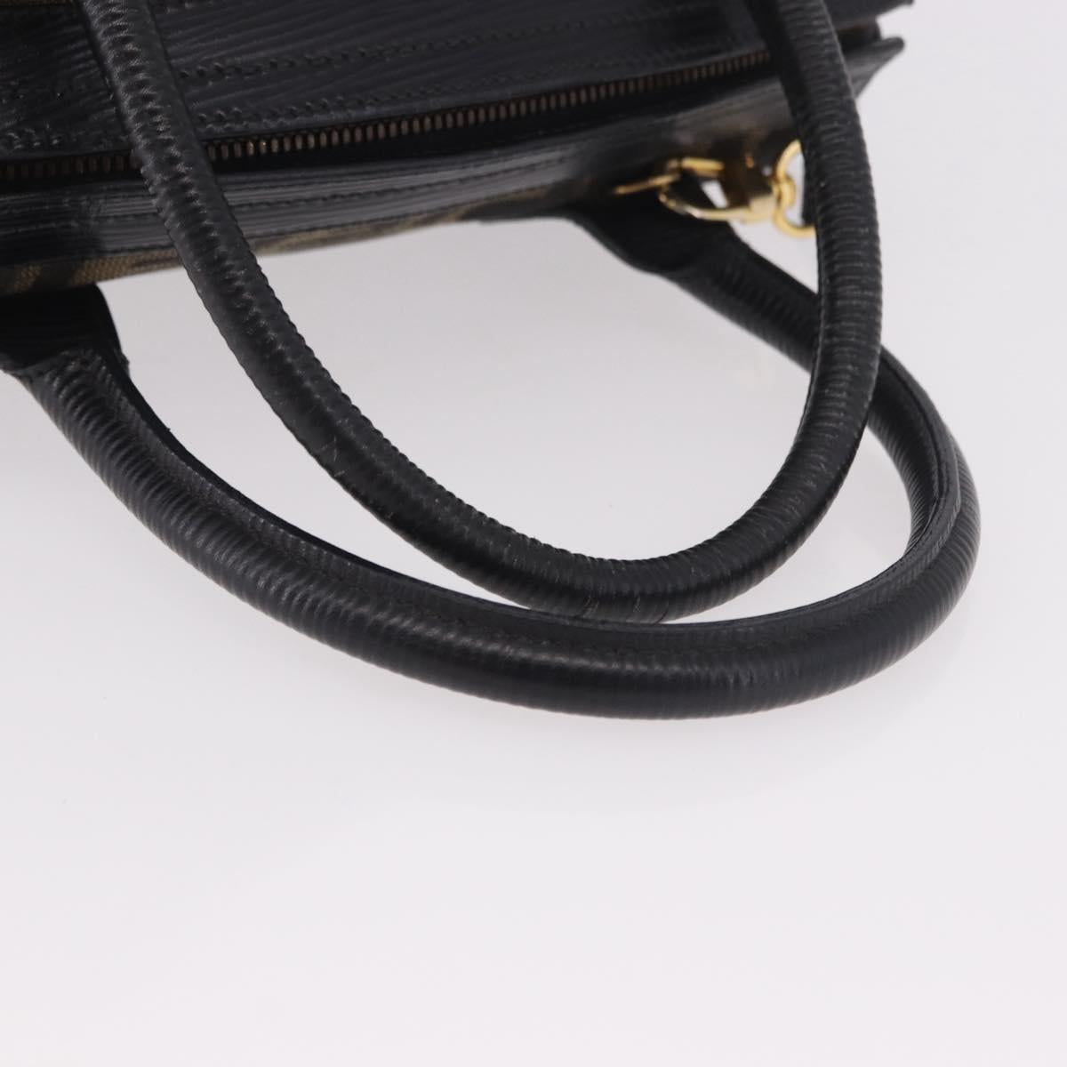 FENDI Zucca Canvas Vanity Hand Bag 2way Brown Gold Auth 191672