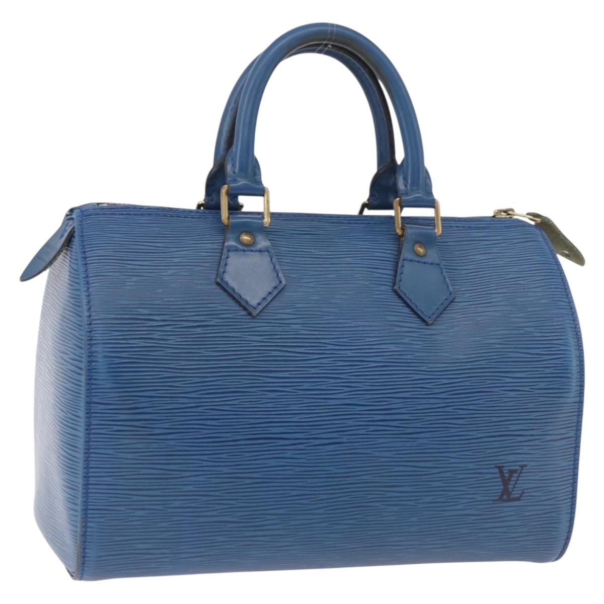 LOUIS VUITTON Epi Speedy 25 Hand Bag Toledo Blue M43015 LV Auth 191673