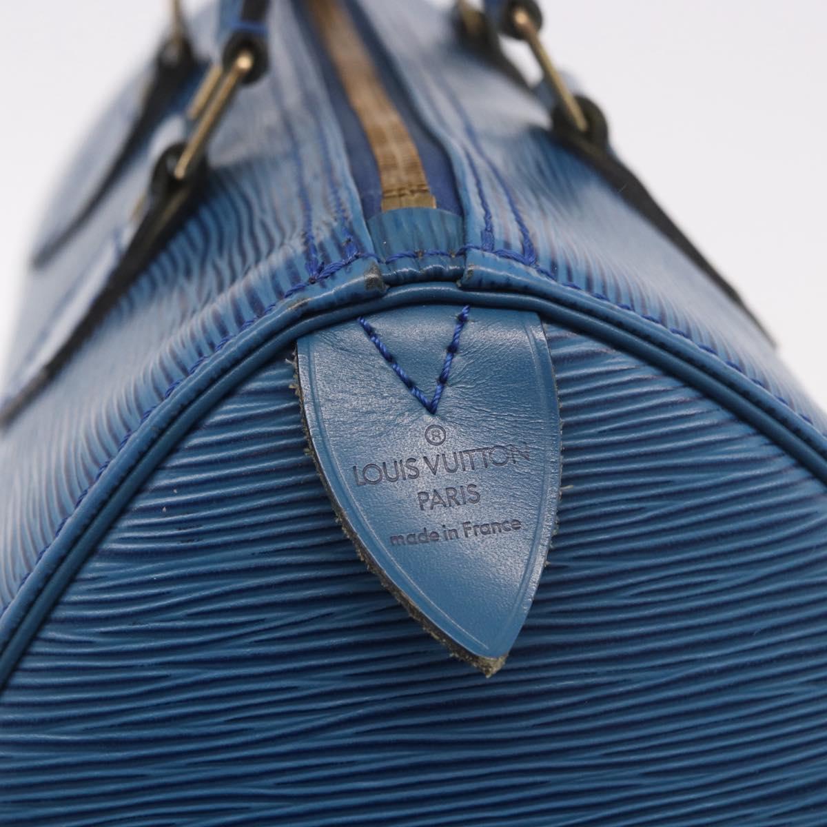 LOUIS VUITTON Epi Speedy 25 Hand Bag Toledo Blue M43015 LV Auth 191673