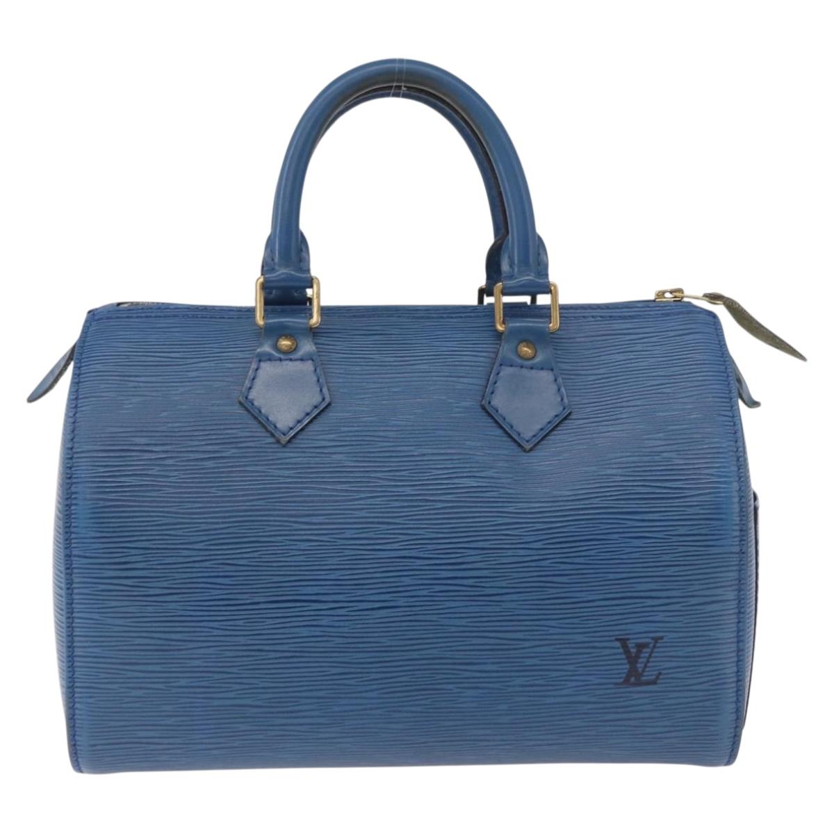 LOUIS VUITTON Epi Speedy 25 Hand Bag Toledo Blue M43015 LV Auth 191673