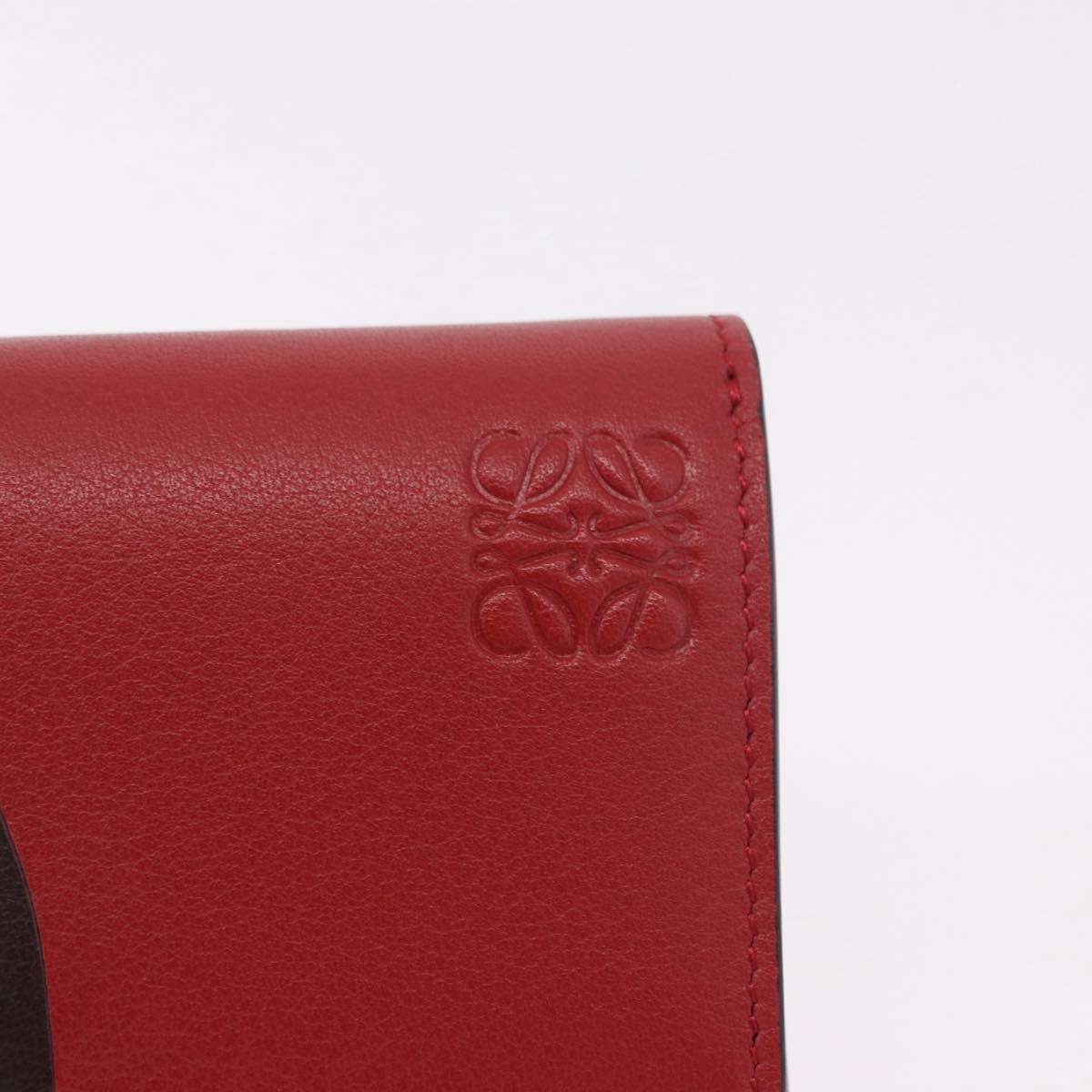 LOEWE Studio Ghibli No-Face Compact Wallet Leather Red Gold Auth 191680SM