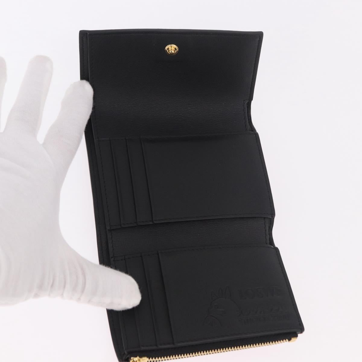 LOEWE Studio Ghibli No-Face Compact Wallet Leather Red Gold Auth 191680SM