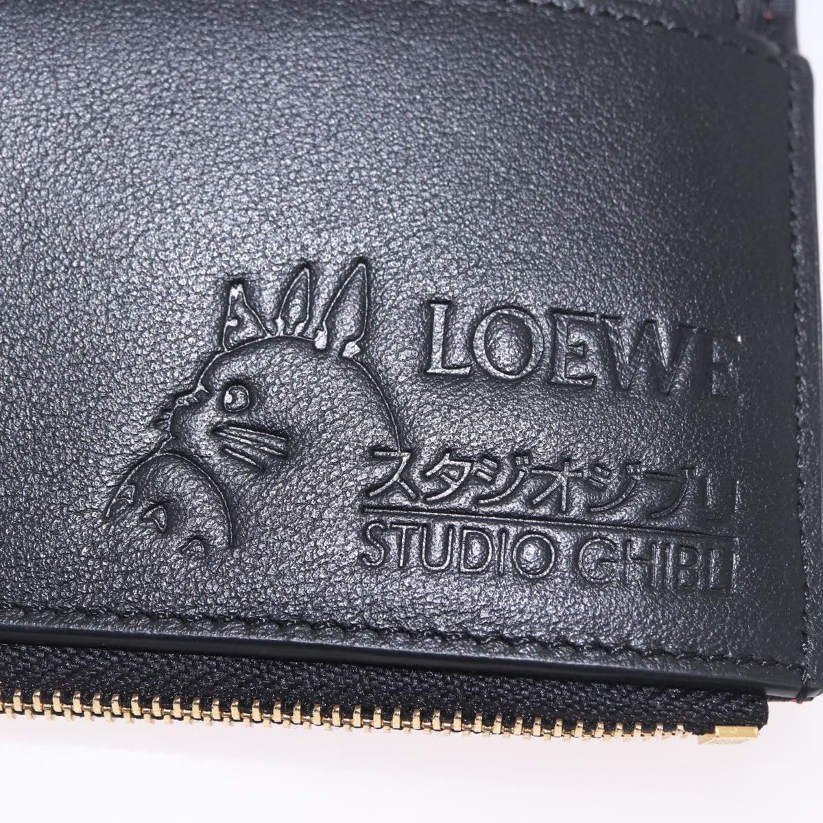 LOEWE Studio Ghibli No-Face Compact Wallet Leather Red Gold Auth 191680SM