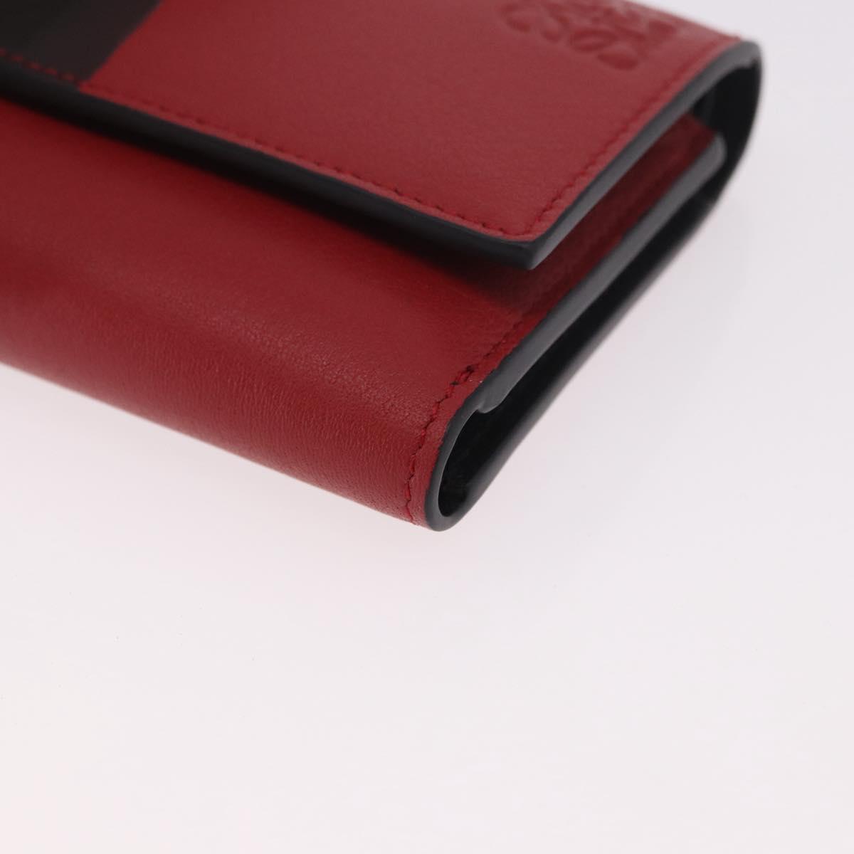 LOEWE Studio Ghibli No-Face Compact Wallet Leather Red Gold Auth 191680SM