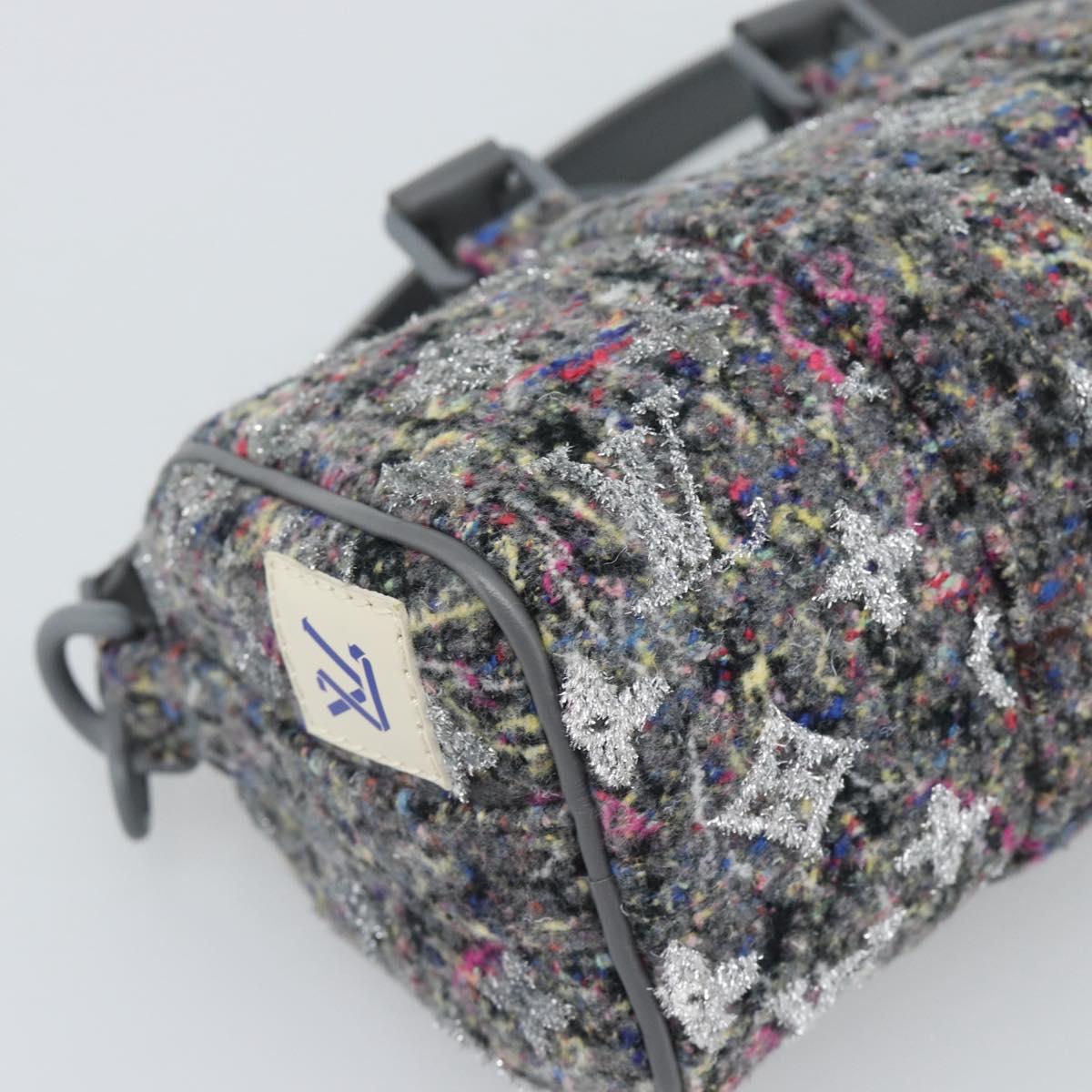LOUIS VUITTON Monogram Felt Keepall XS Hand Bag Gray Pink M80821 Auth 191687SAM