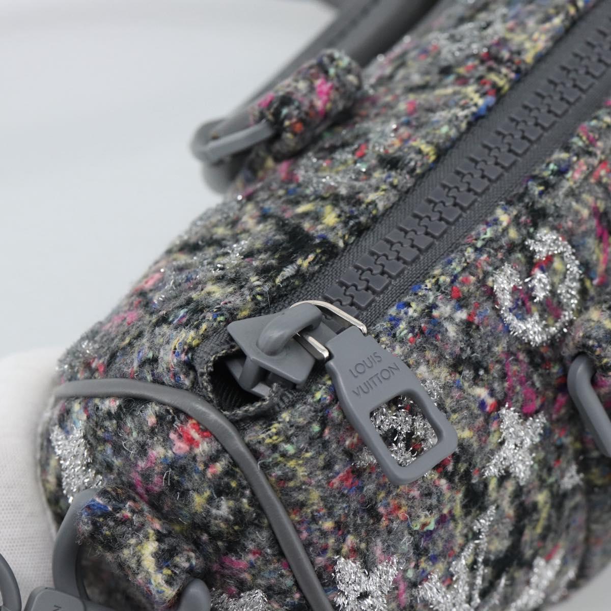 LOUIS VUITTON Monogram Felt Keepall XS Hand Bag Gray Pink M80821 Auth 191687SAM