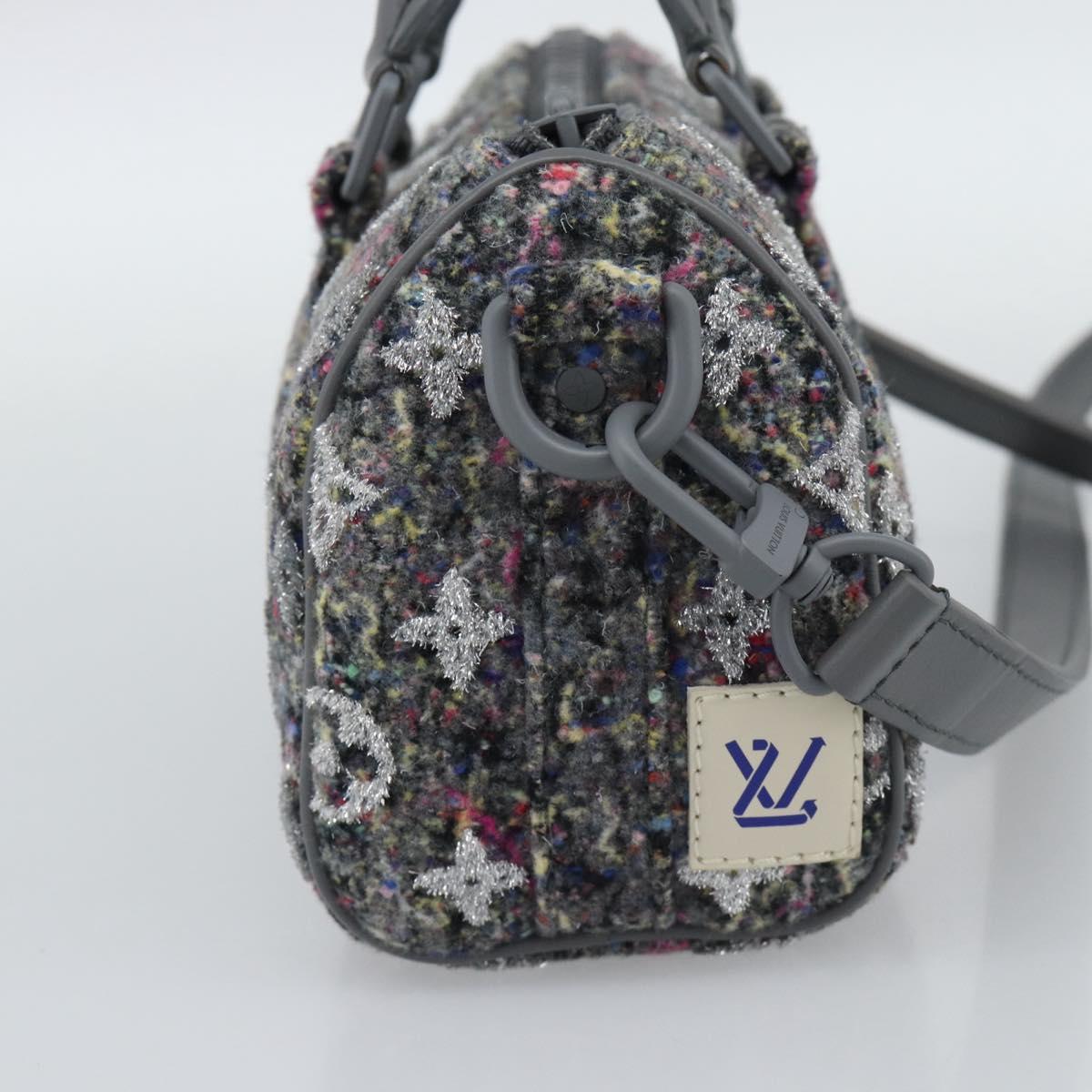 LOUIS VUITTON Monogram Felt Keepall XS Hand Bag Gray Pink M80821 Auth 191687SAM