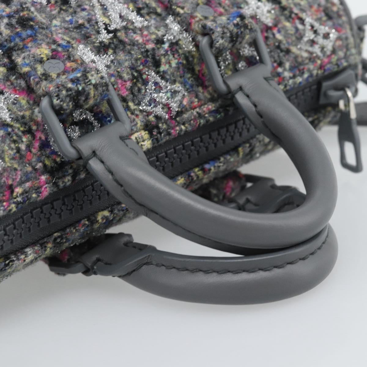 LOUIS VUITTON Monogram Felt Keepall XS Hand Bag Gray Pink M80821 Auth 191687SAM