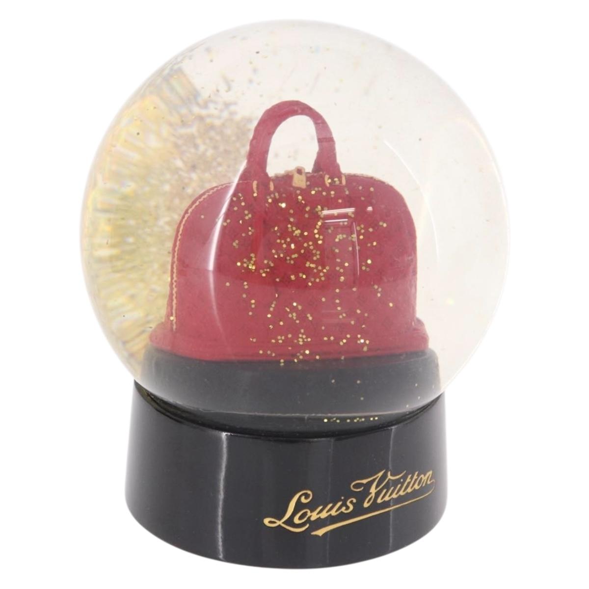 LOUIS VUITTON Alma Snow Globe Glass Red LV Auth 191688