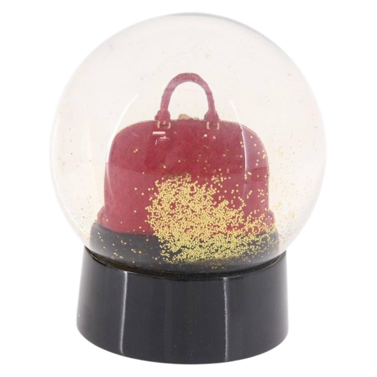 LOUIS VUITTON Alma Snow Globe Glass Red LV Auth 191688