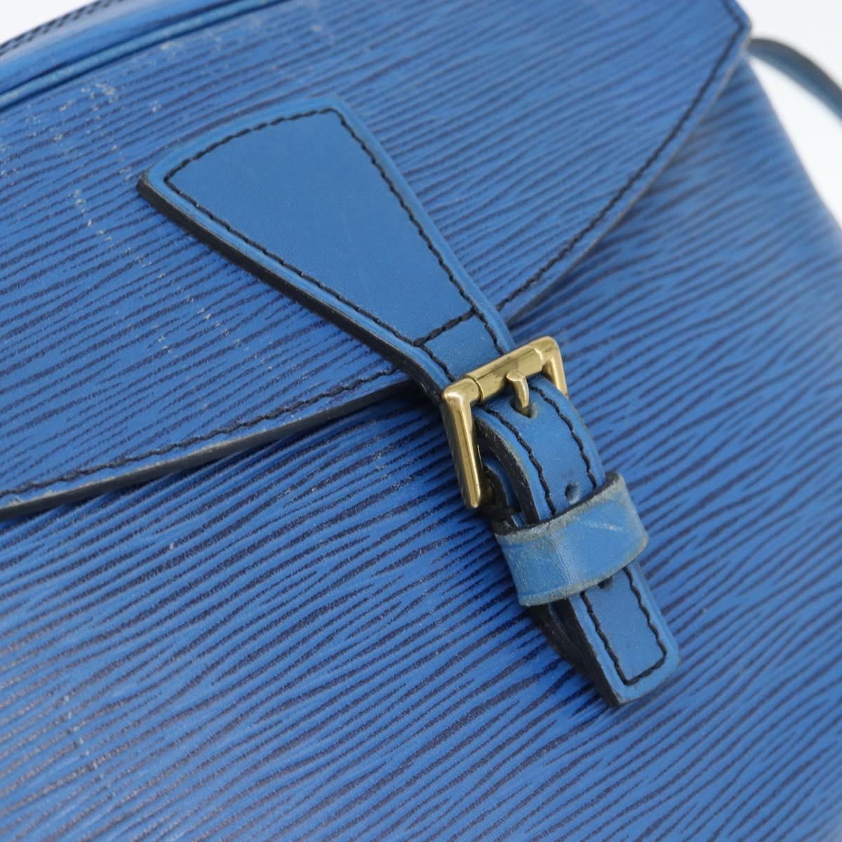LOUIS VUITTON Epi Jeune Fille MM Shoulder Bag Blue M52155 LV Auth 191695