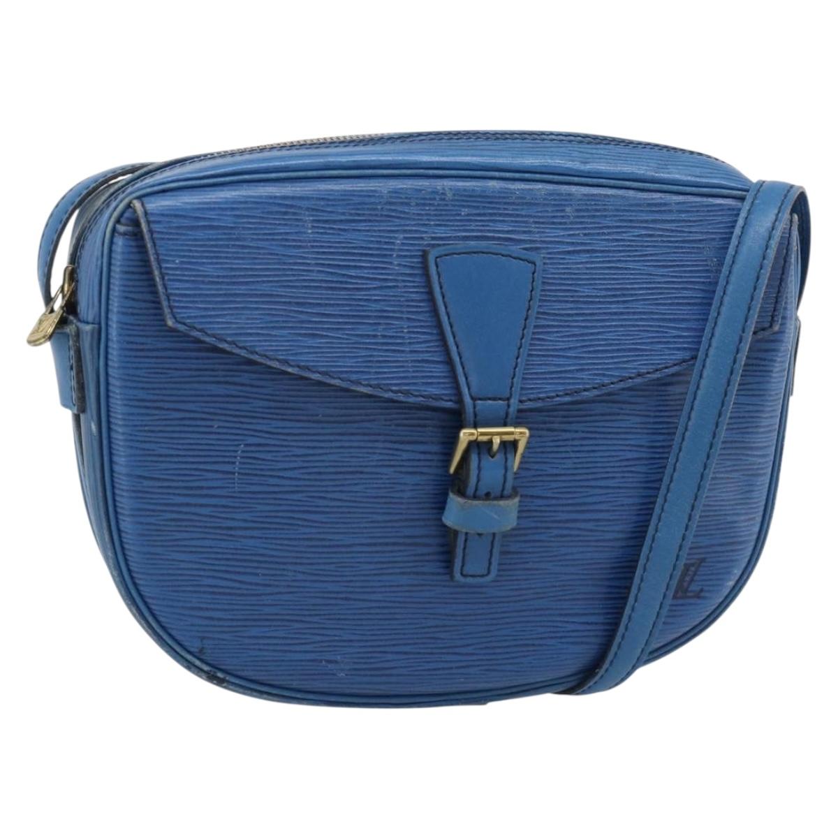 LOUIS VUITTON Epi Jeune Fille MM Shoulder Bag Blue M52155 LV Auth 191695