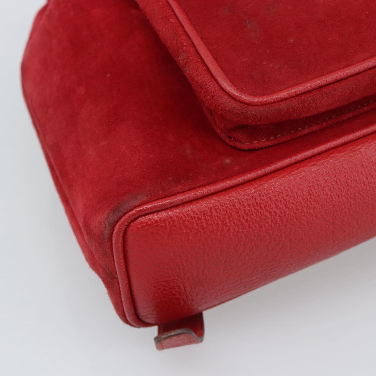 GUCCI Bamboo Backpack Suede Outlet Red Gold 003 0030 3444 Auth 191698