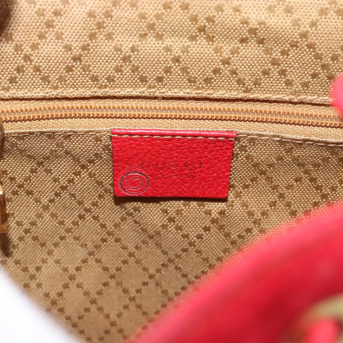 GUCCI Bamboo Backpack Suede Outlet Red Gold 003 0030 3444 Auth 191698