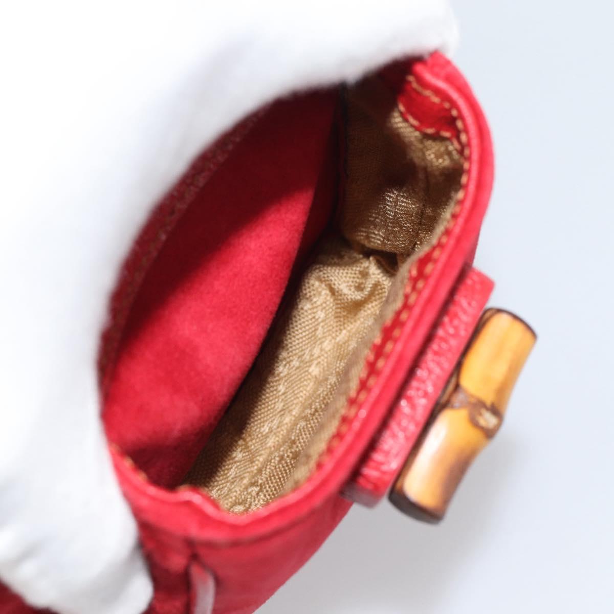 GUCCI Bamboo Backpack Suede Outlet Red Gold 003 0030 3444 Auth 191698