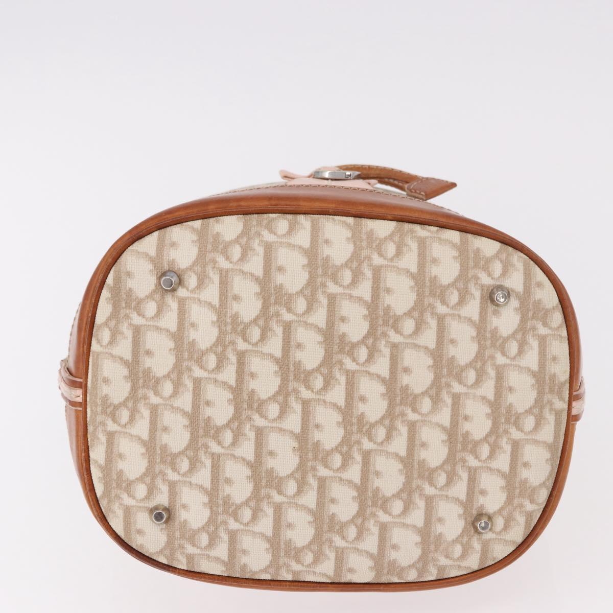 Christian Dior Romantic Chain Shoulder Bag PVC Beige Silver Auth 191704