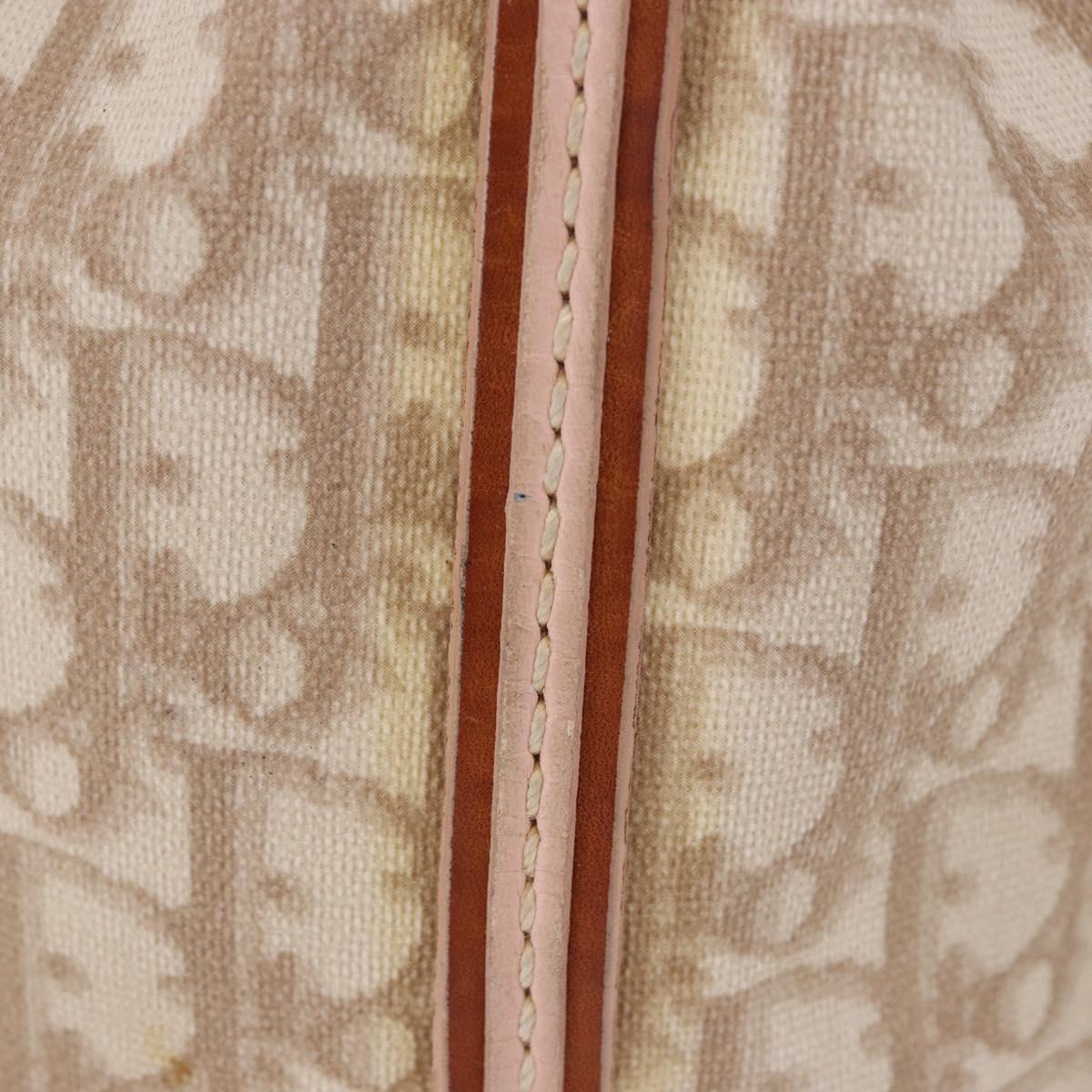 Christian Dior Romantic Chain Shoulder Bag PVC Beige Silver Auth 191704