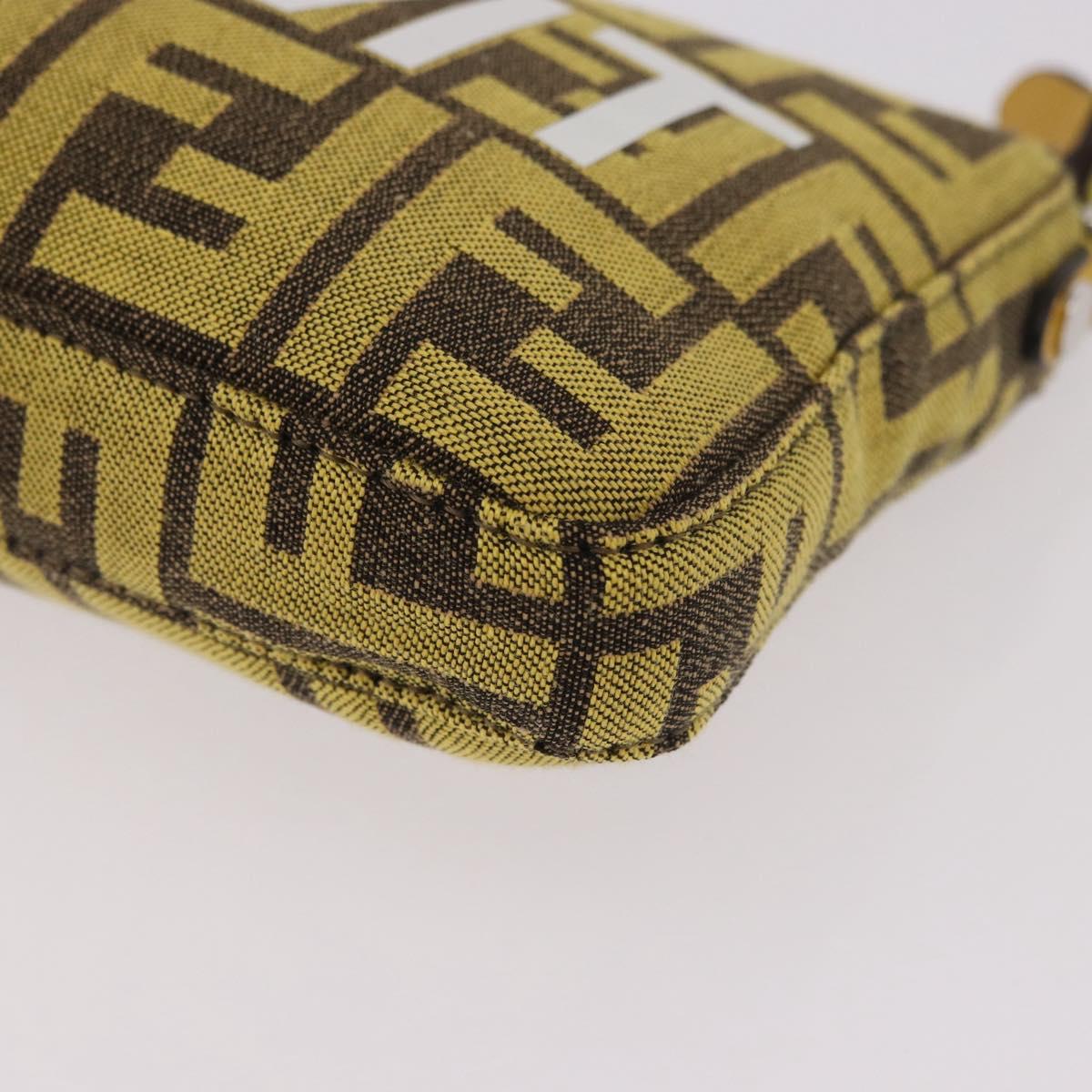 FENDI Zucca Canvas FRAGMENT Accessory Pouch Brown Silver 8BS073 Auth 191705SAM