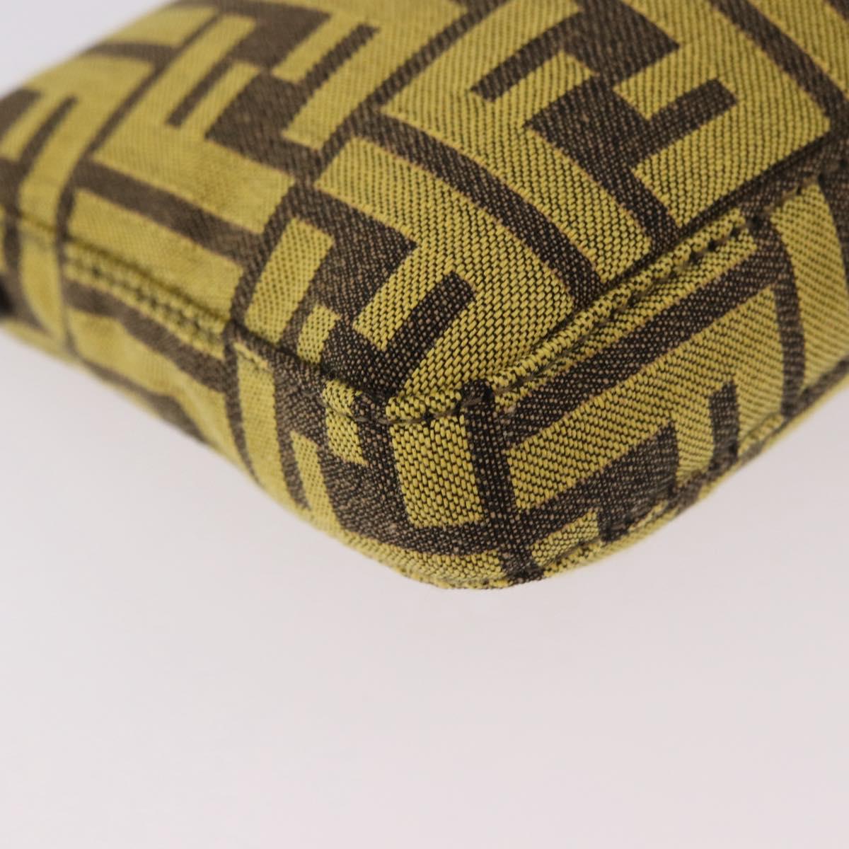 FENDI Zucca Canvas FRAGMENT Accessory Pouch Brown Silver 8BS073 Auth 191705SAM