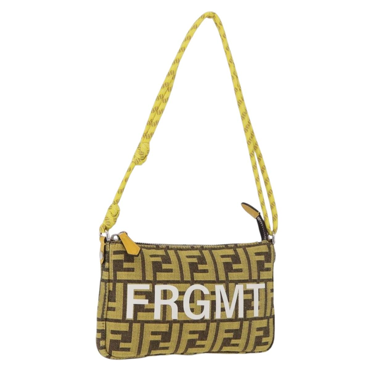 FENDI Zucca Canvas FRAGMENT Accessory Pouch Brown Silver 8BS073 Auth 191705SAM