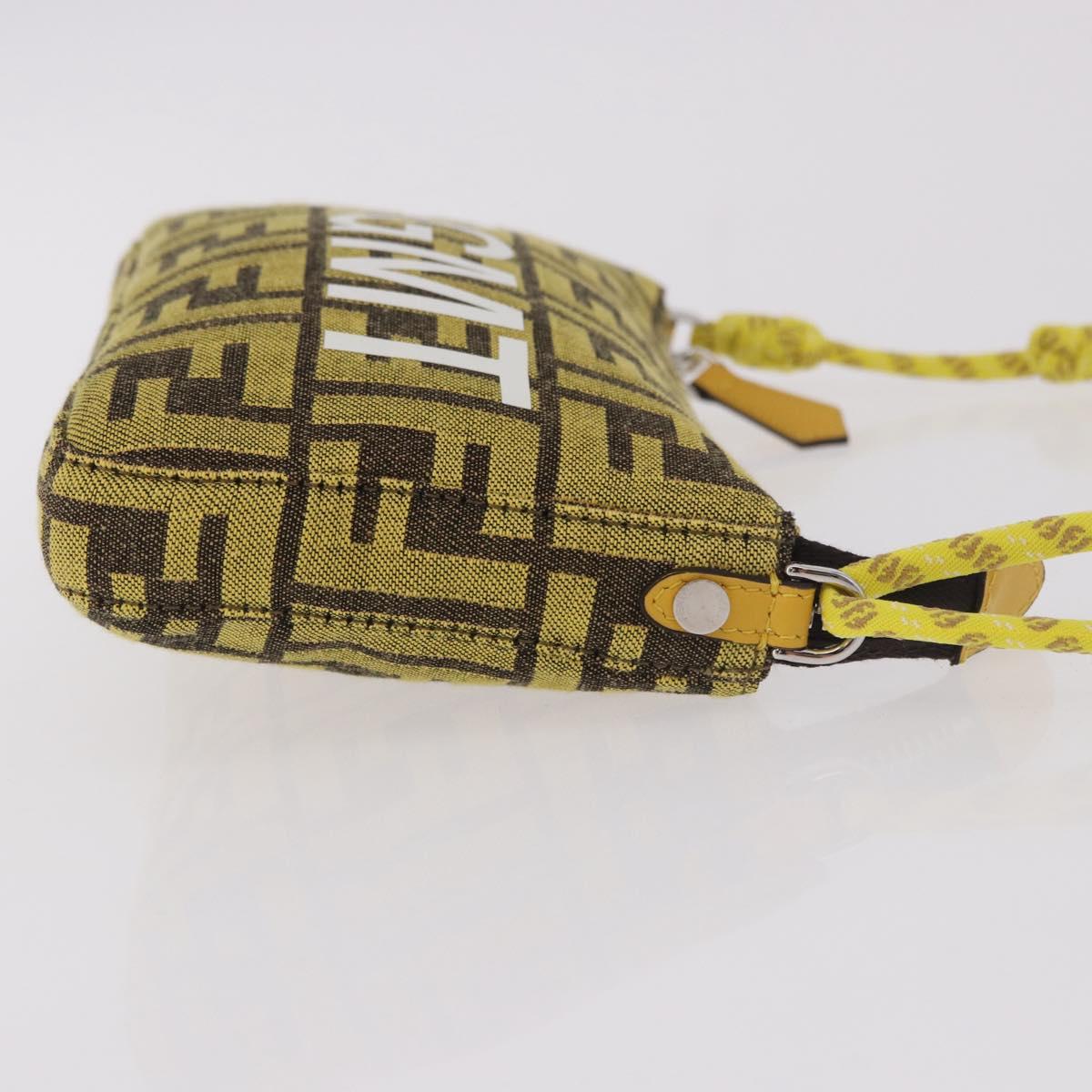 FENDI Zucca Canvas FRAGMENT Accessory Pouch Brown Silver 8BS073 Auth 191705SAM