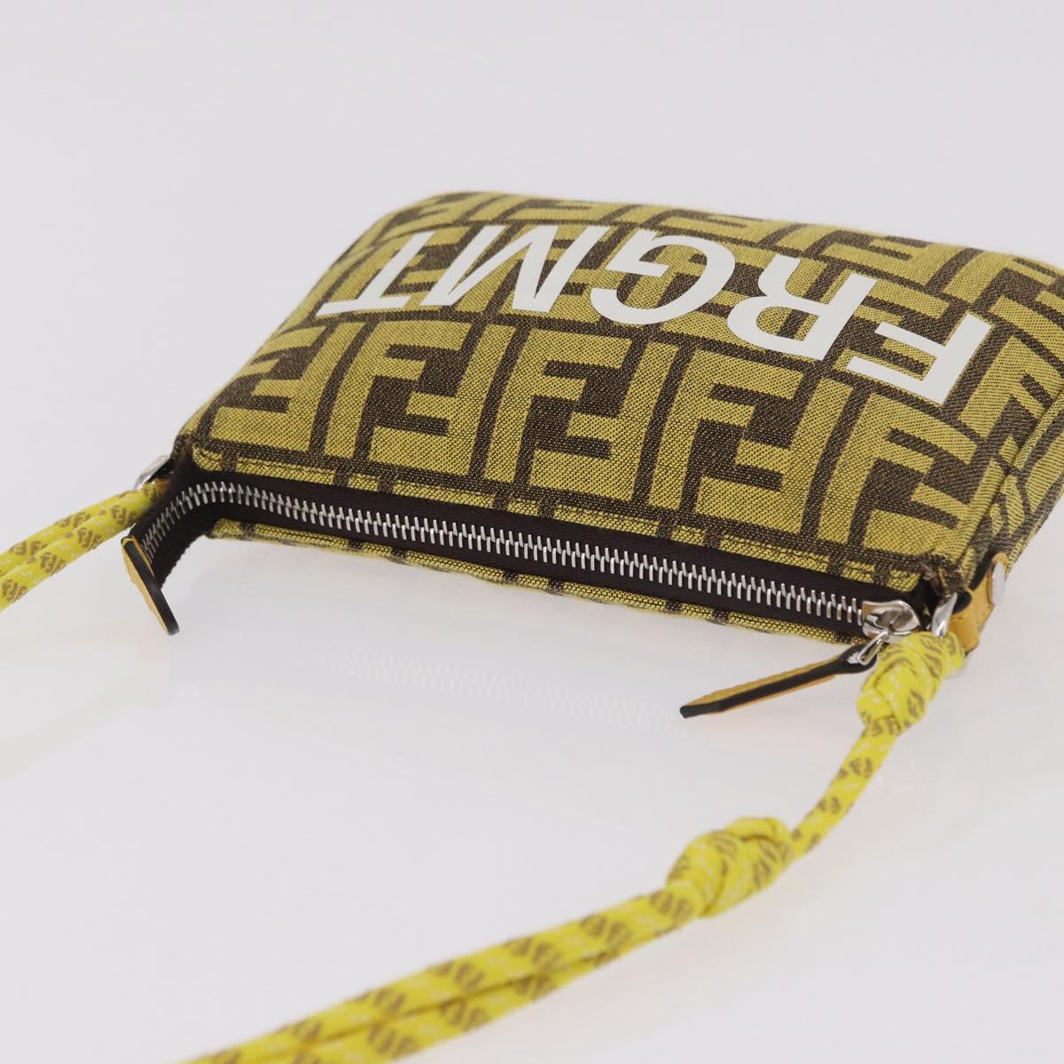 FENDI Zucca Canvas FRAGMENT Accessory Pouch Brown Silver 8BS073 Auth 191705SAM