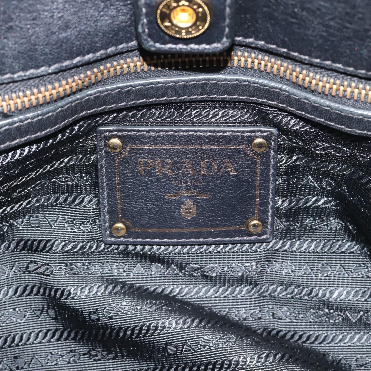 PRADA Hand Bag Nylon 2way Black Gold Auth 191710V