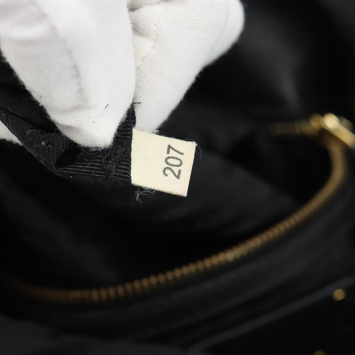 PRADA Hand Bag Nylon 2way Black Gold Auth 191710V