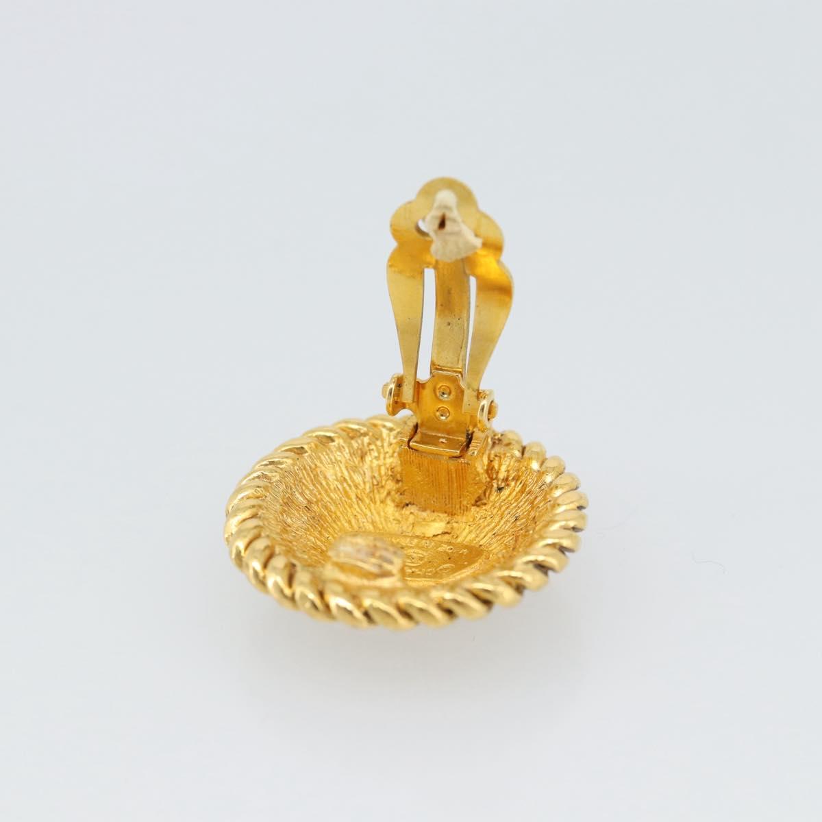 CHANEL COCO Mark Earring Metal Gold Tone CC Auth 191713V