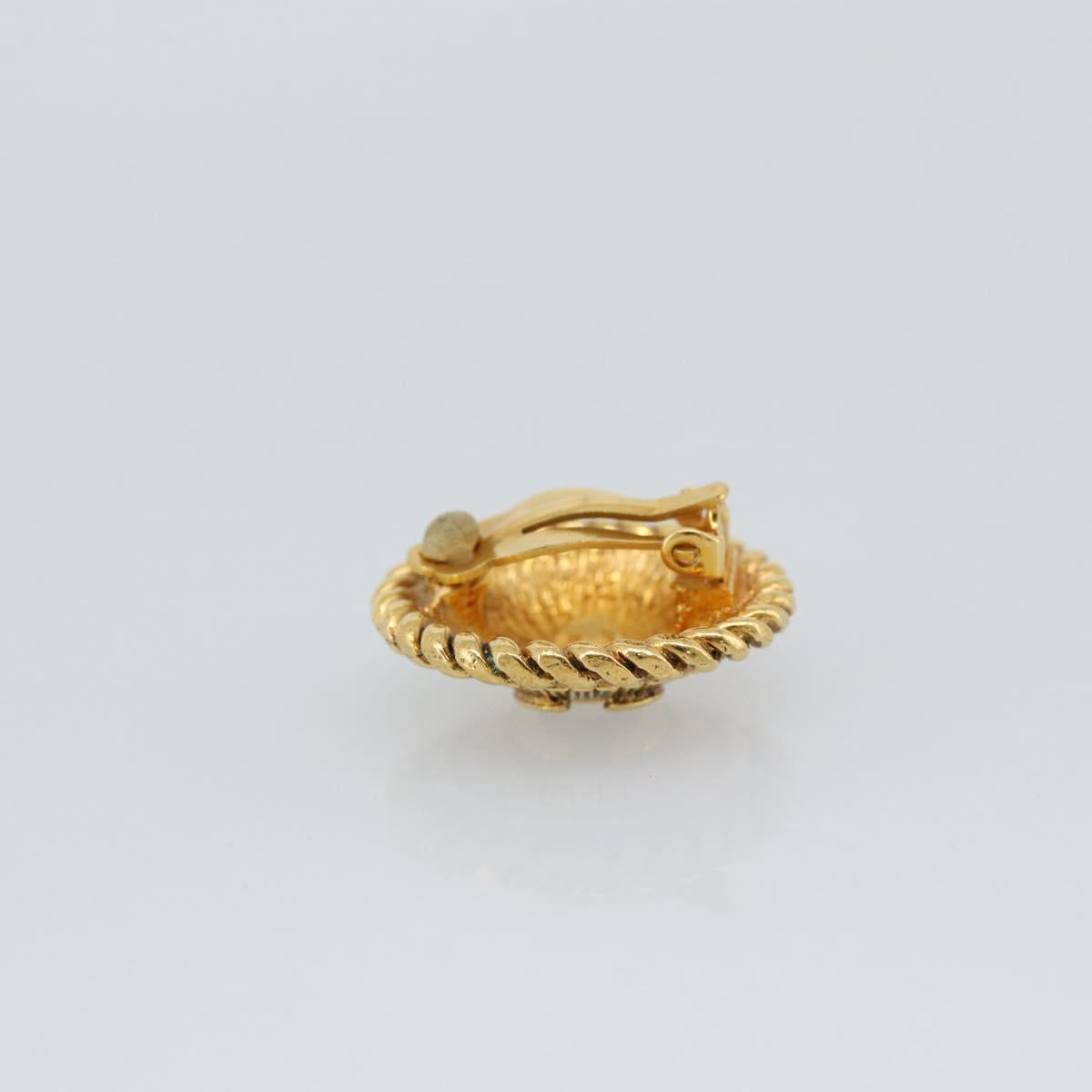 CHANEL COCO Mark Earring Metal Gold Tone CC Auth 191713V