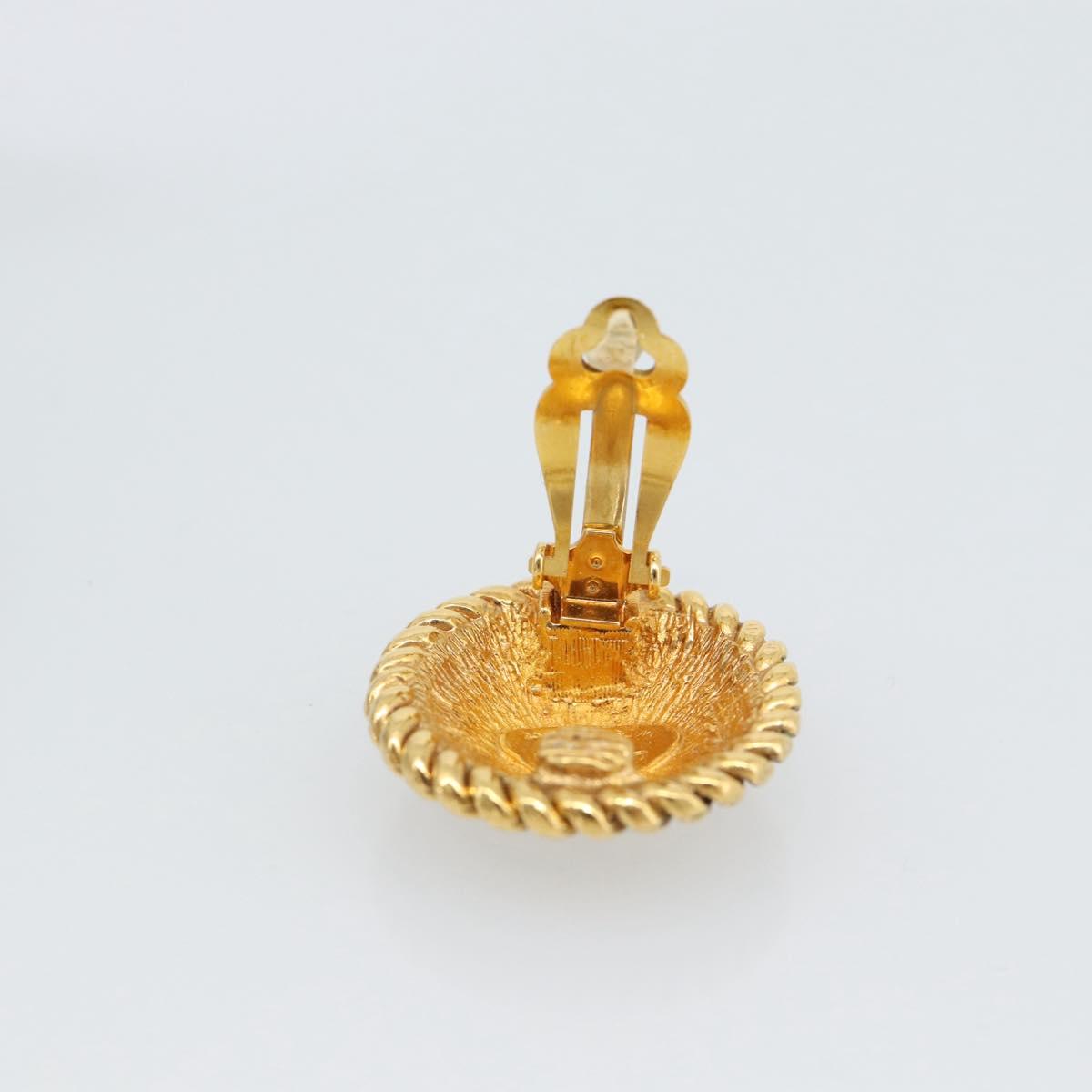 CHANEL COCO Mark Earring Metal Gold Tone CC Auth 191713V