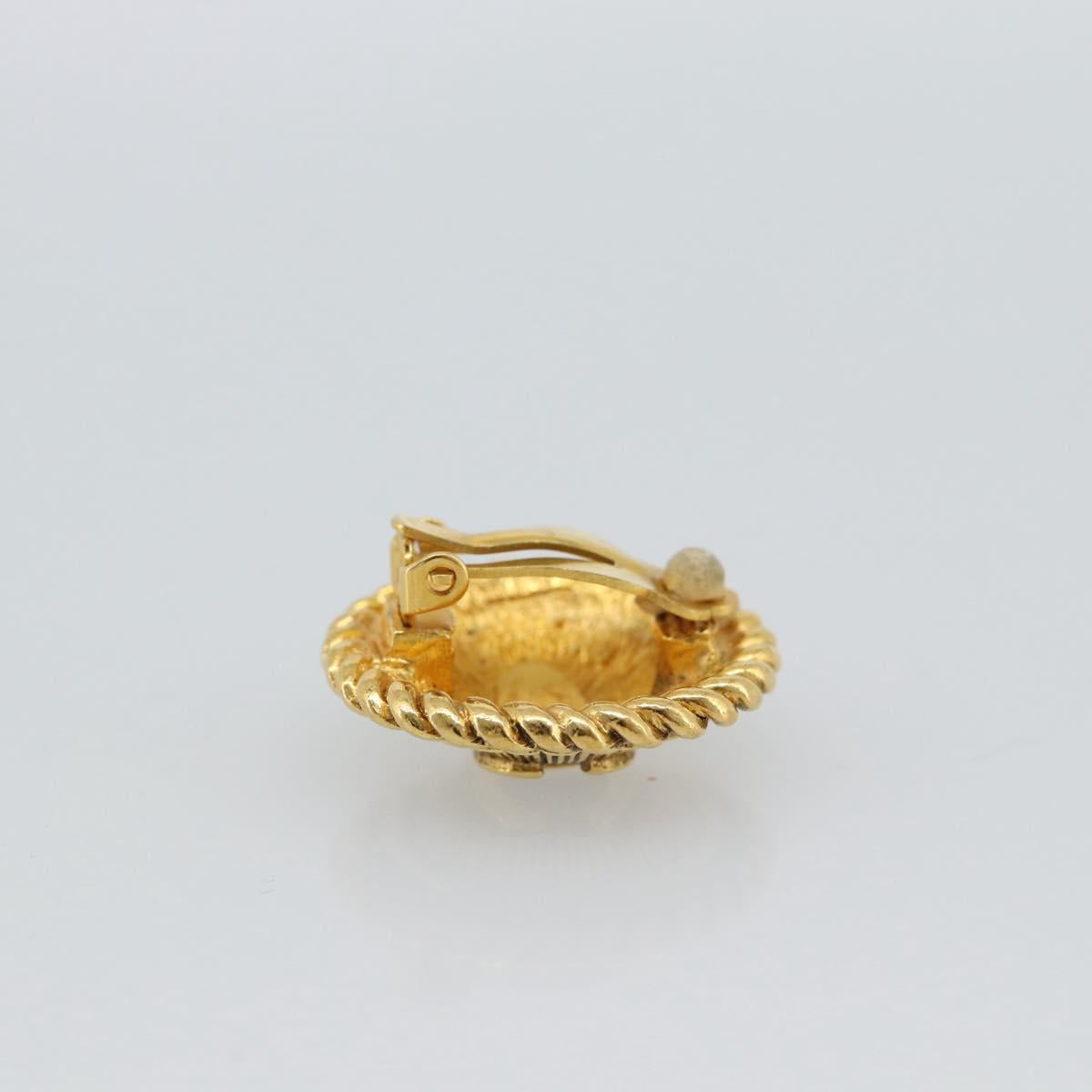CHANEL COCO Mark Earring Metal Gold Tone CC Auth 191713V