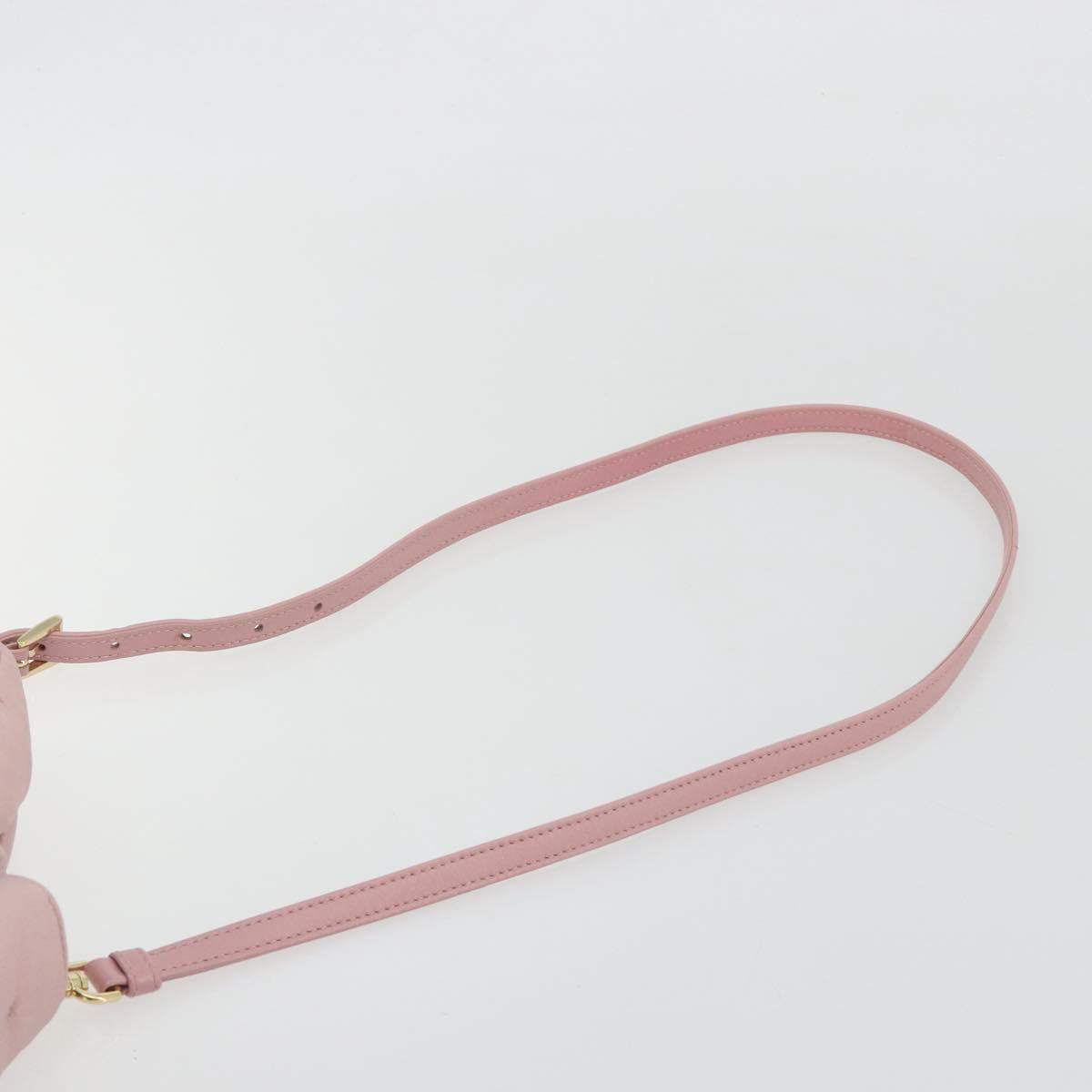 PRADA Ribbon Hand Bag Nylon 2way Pink Gold Tone Auth 191720SM