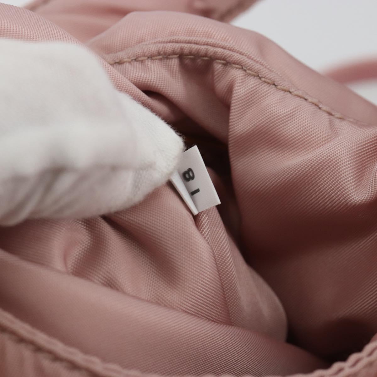 PRADA Ribbon Hand Bag Nylon 2way Pink Gold Tone Auth 191720SM