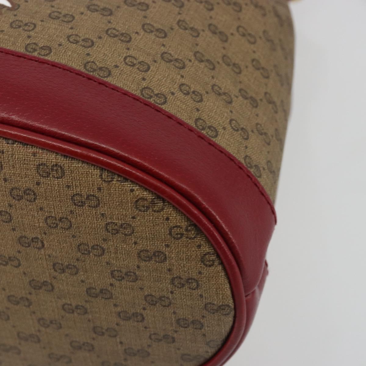 GUCCI Micro GG Doraemon Shoulder Bag PVC Beige Gold Tone 655597 Auth 191721SM