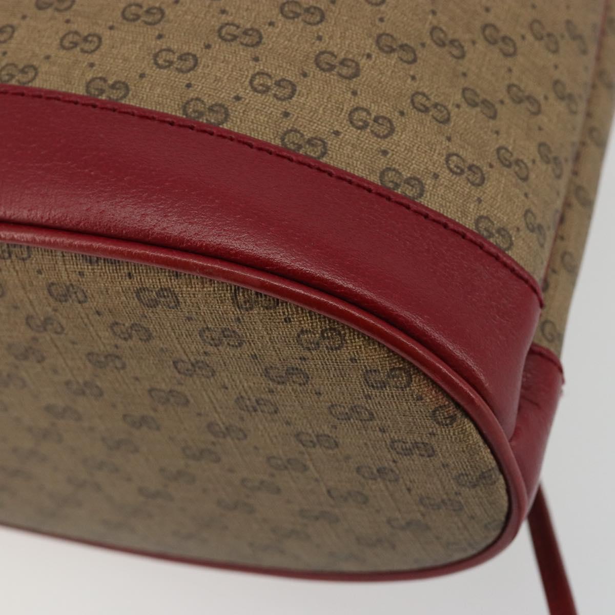 GUCCI Micro GG Doraemon Shoulder Bag PVC Beige Gold Tone 655597 Auth 191721SM