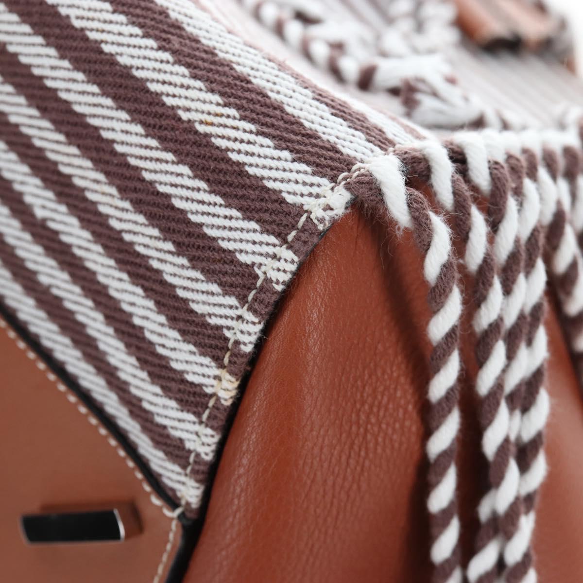 LOEWE Hammock Small Hand Bag Leather 2way Brown Silver Auth 191725SAM