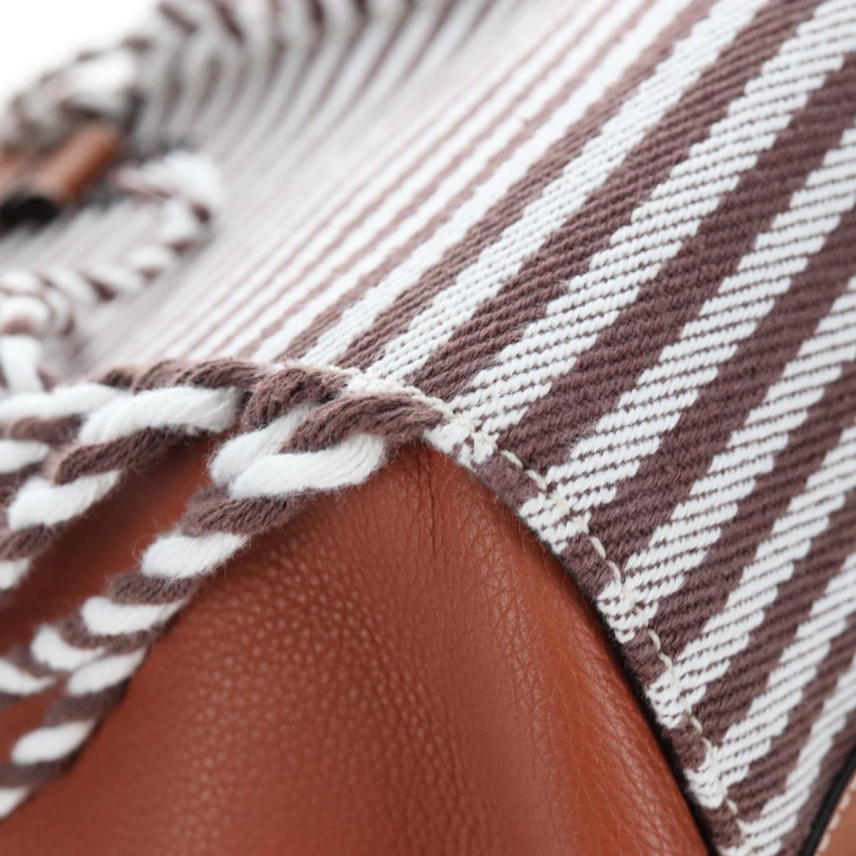LOEWE Hammock Small Hand Bag Leather 2way Brown Silver Auth 191725SAM