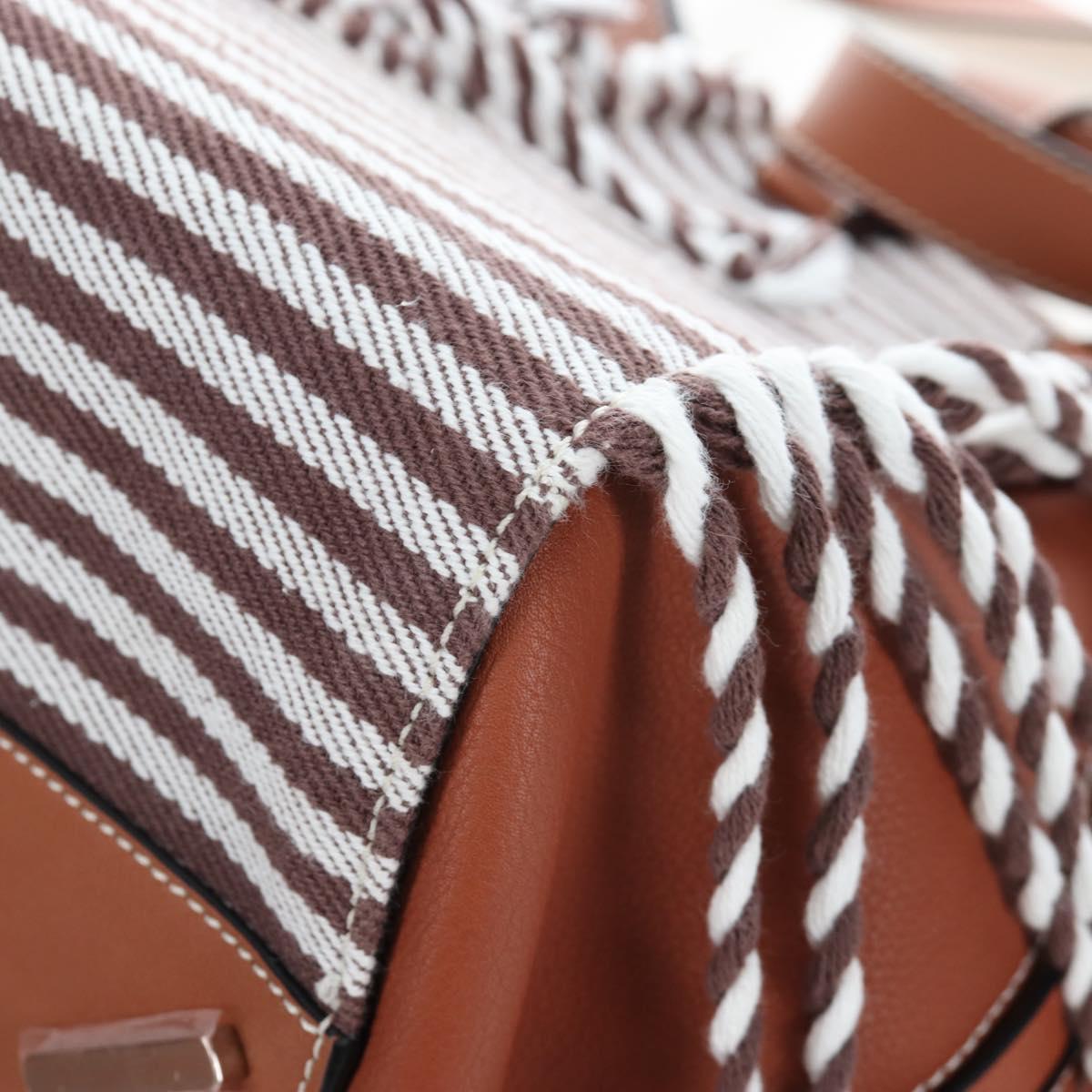 LOEWE Hammock Small Hand Bag Leather 2way Brown Silver Auth 191725SAM
