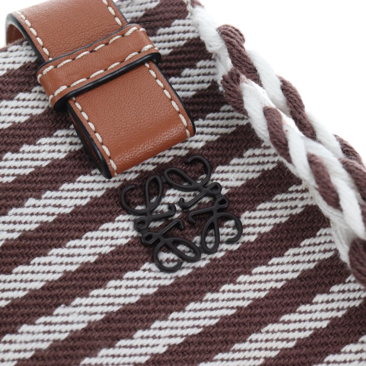 LOEWE Hammock Small Hand Bag Leather 2way Brown Silver Auth 191725SAM