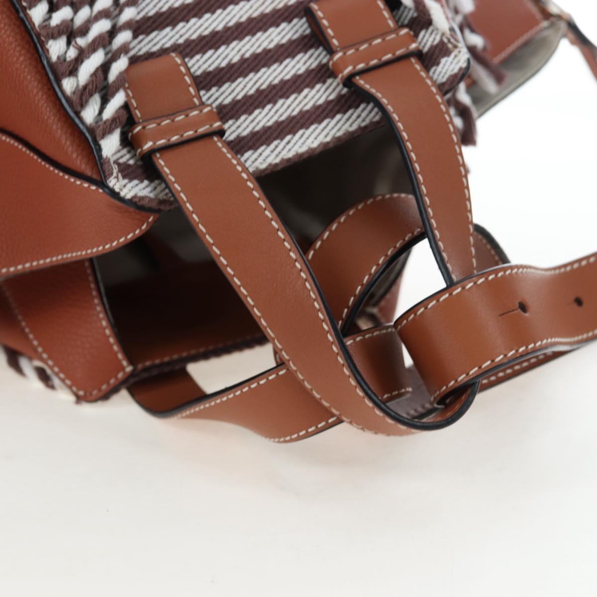 LOEWE Hammock Small Hand Bag Leather 2way Brown Silver Auth 191725SAM