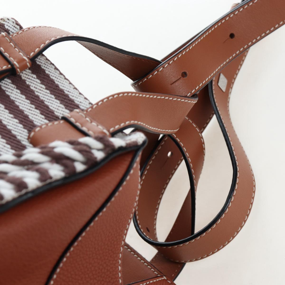 LOEWE Hammock Small Hand Bag Leather 2way Brown Silver Auth 191725SAM