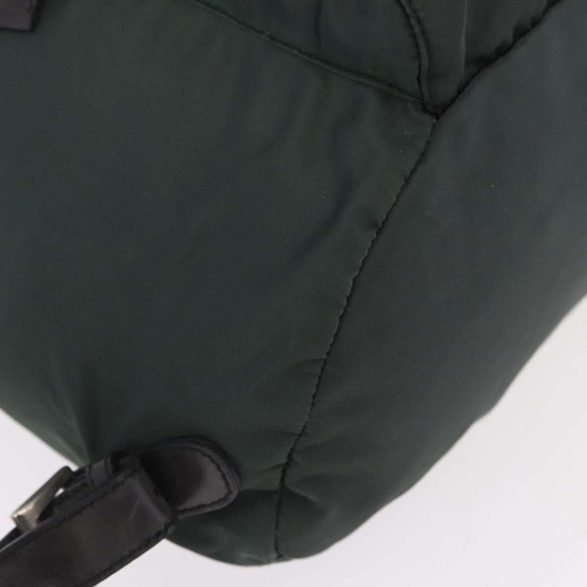 PRADA Backpack Nylon Green Silver Auth 191731A